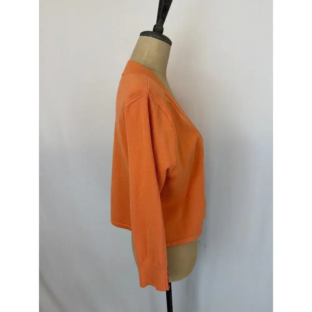 NWT Soya Concept Orange Cropped Cardigan Size XS #0450